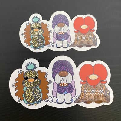 Image of Gnome Knit Trio - Sticker