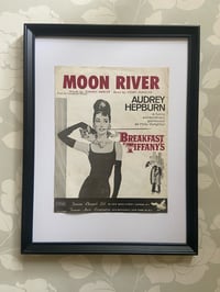 Image 1 of Moon River from Breakfast at Tiffany's, framed 1961 vintage sheet music