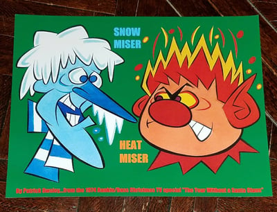 Image of HEAT MISER and SNOW MISER 8.5x11 PRINT! RANKIN/BASS' THE YEAR WITHOUT A SANTA CLAUS!