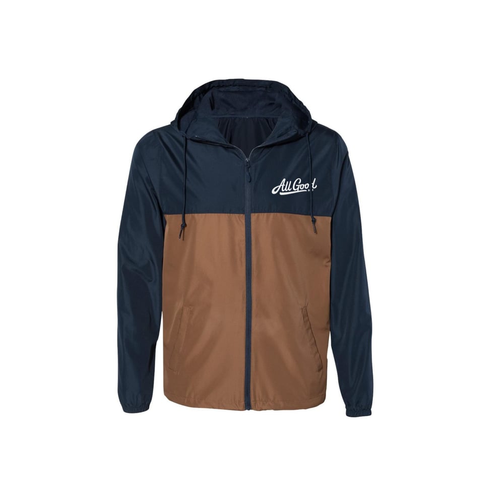 Image of ALL GOOD WINDBREAKER FULL ZIP (navy blue/hero dirt)