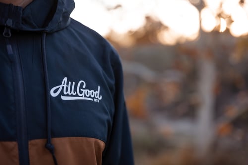 Image of ALL GOOD WINDBREAKER FULL ZIP (navy blue/hero dirt)