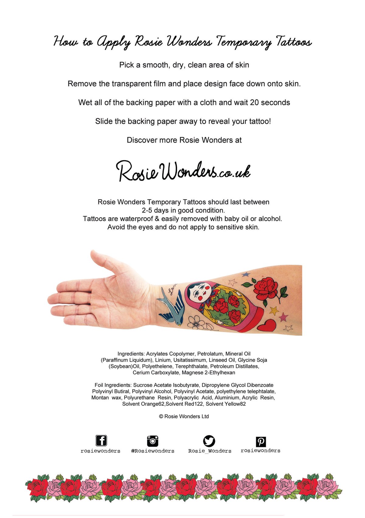 **NEW** Ancient Egypt A5 Temporary Tattoos 