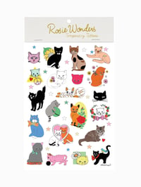 Image 1 of **NEW** Cats A5 Temporary Tattoos