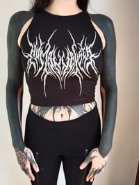 Image 3 of RED/WHITE LOGO CROP TOP