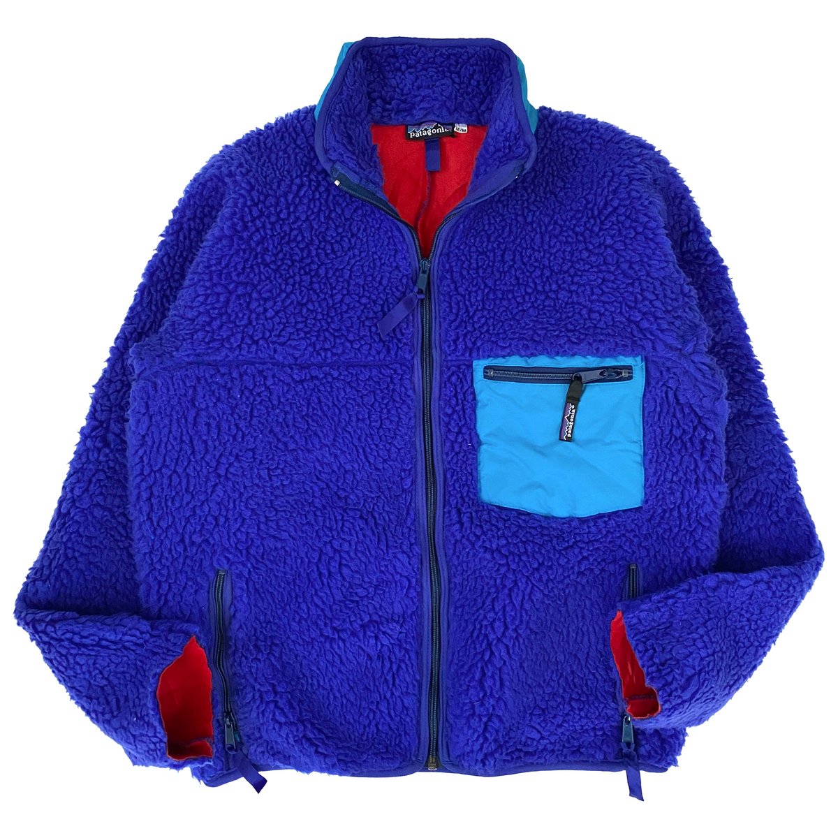 Vintage Patagonia Retro Pile Cardigan - Natural & French Red