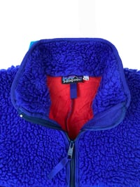 Image 4 of Vintage Patagonia Retro Pile Cardigan - Cobalt & French Red