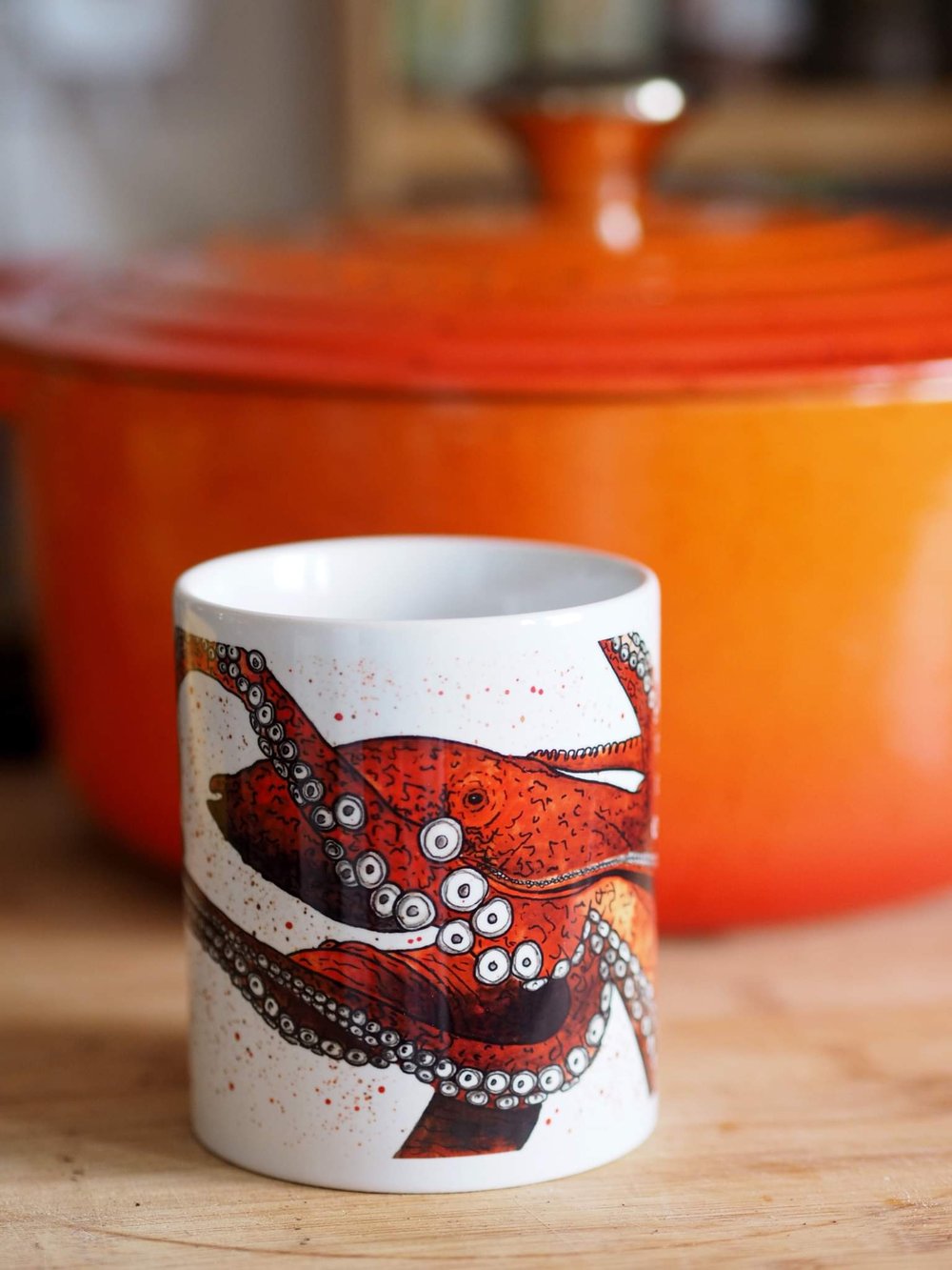 Image of Giant Pacific Octopus Ceramic Mug Pencil Pot