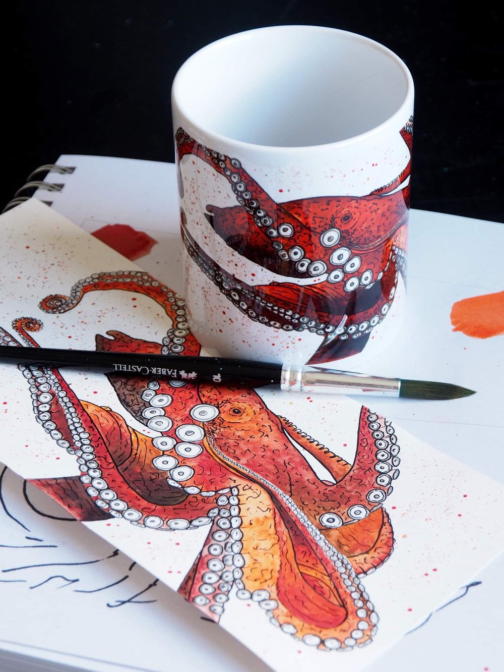Image of Giant Pacific Octopus Ceramic Mug Pencil Pot