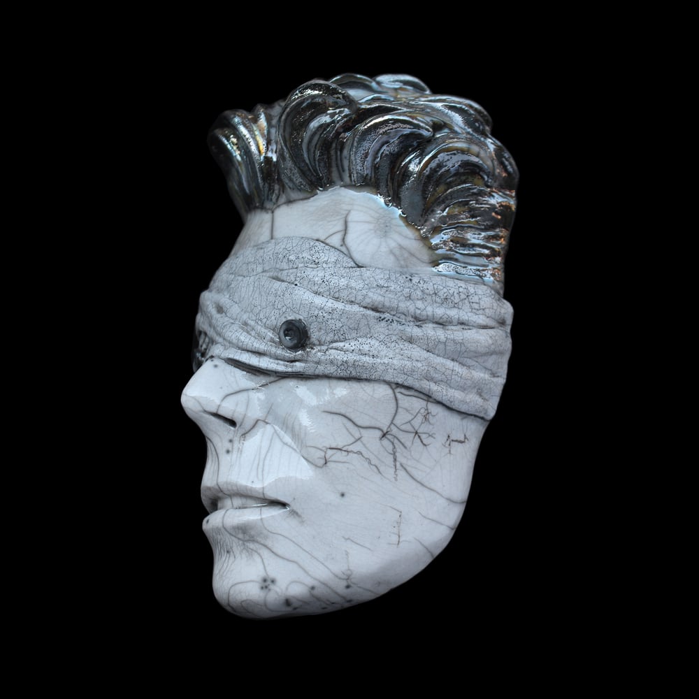 'The Blind Prophet' Raku Clay Mask Sculpture