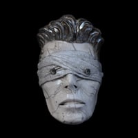 Image 2 of 'The Blind Prophet' Raku Clay Mask Sculpture