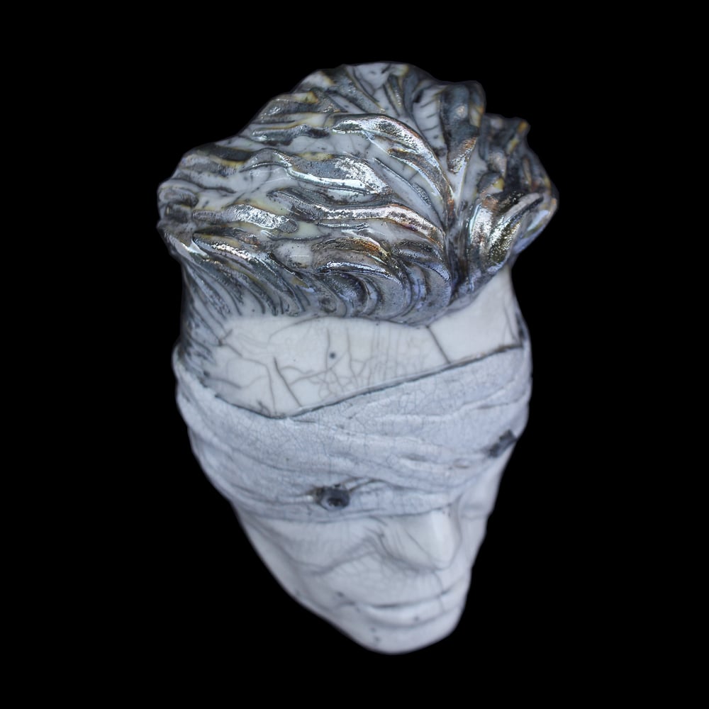 'The Blind Prophet' Raku Clay Mask Sculpture