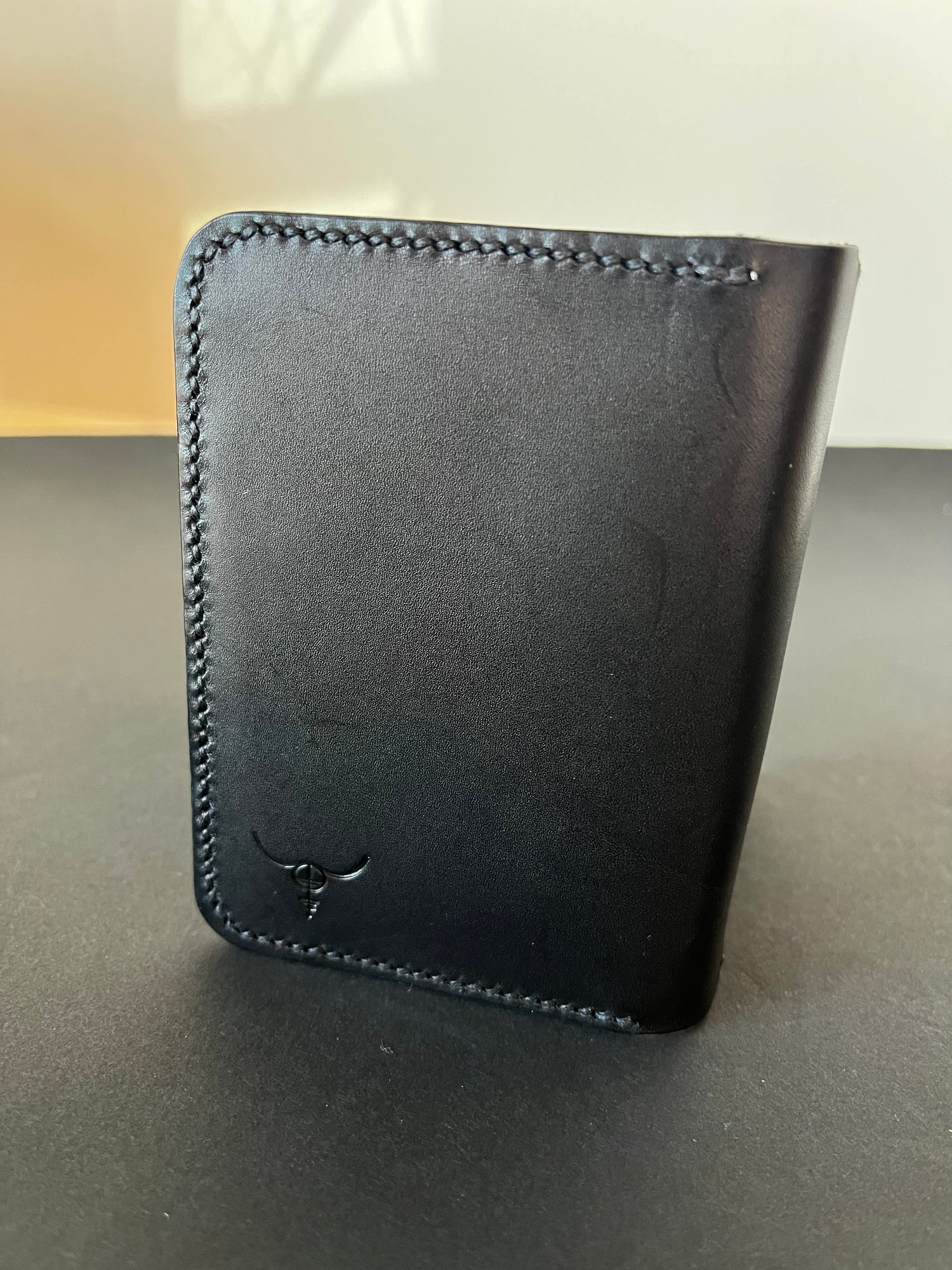 Image of Black Italian Vachetta Vertical Card Wallet 