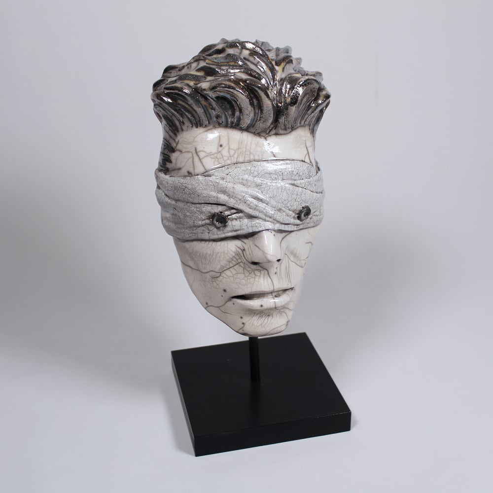 'The Blind Prophet' Raku Clay Mask Sculpture