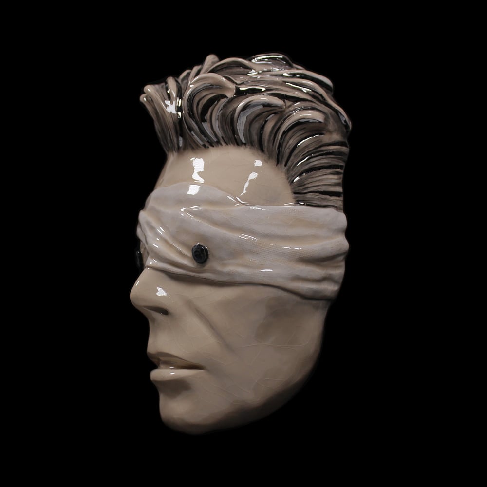 'The Blind Prophet' Painted Ceramic Sculpture