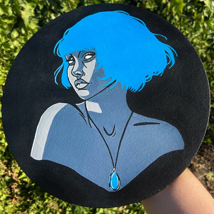 Blue-Haired Lady