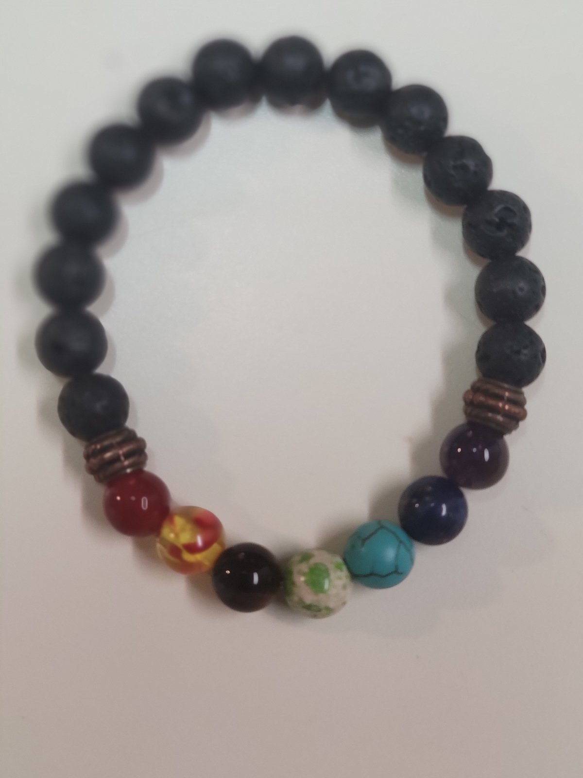 Image of Black Lava W/Plants Beads