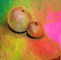 Image 2 of Sean Worrall - The Satsuma That Rolled Along... - Acrylic on canvas, 20x20cm (Dec 2022)