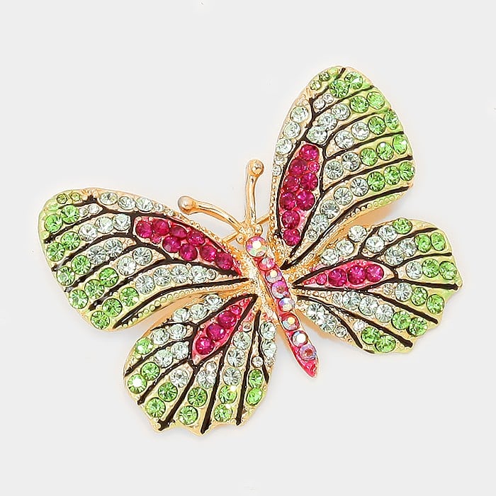 Rhinestone Butterfly Brooch, Bling Butterfly Pin, Stocking Stuffer, Gift for Her
