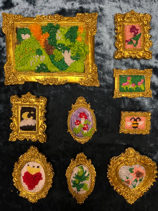 Image of Miniature Embroidered Paintings