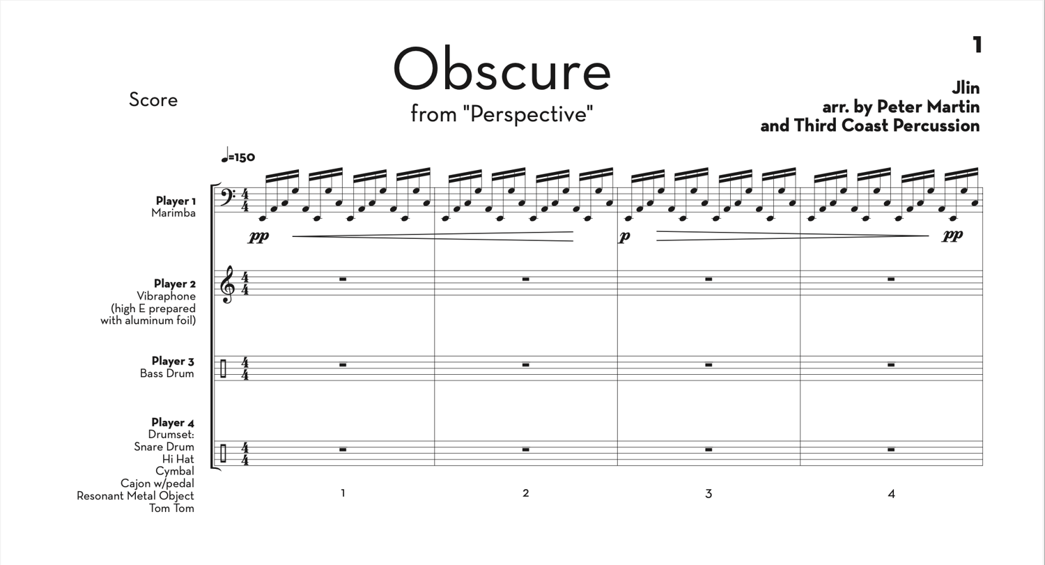 Image of "Obscure" from "Perspective" - Score and Parts