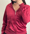 Dragonfruit red velour tracksuit 