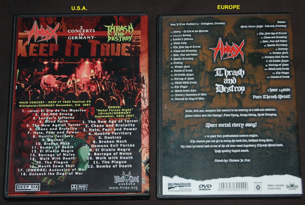 HIRAX "Thrash and Destroy" CD / DVD