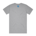 Image of "HIRED GOONS" O.G. Tag shirt.  Denim Blue on Grey Marle