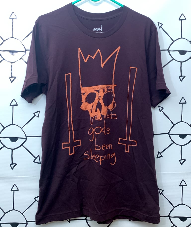 gods been sleeping METALLIC BRONZE on OXBLOOD - size MEDIUM