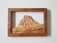 Image 1 of Cadre "Pic du Midi d'Ossau" sculpté en chêne et noyer