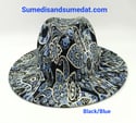 Blue & Black Paisley Fedora