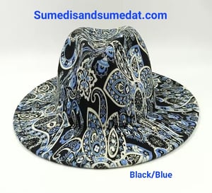 Image of Blue & Black Paisley Fedora