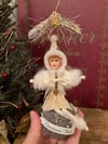 Spun Cotton Snow Girl on Christmas Wish Ornament