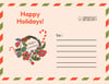 Christmas Crown Postcard Digital Print Color doodle