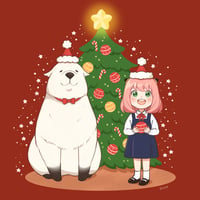 Image 1 of Anya and Bond Christmas Print