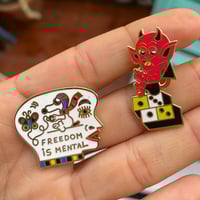 Image 2 of Freedom is mental Pin