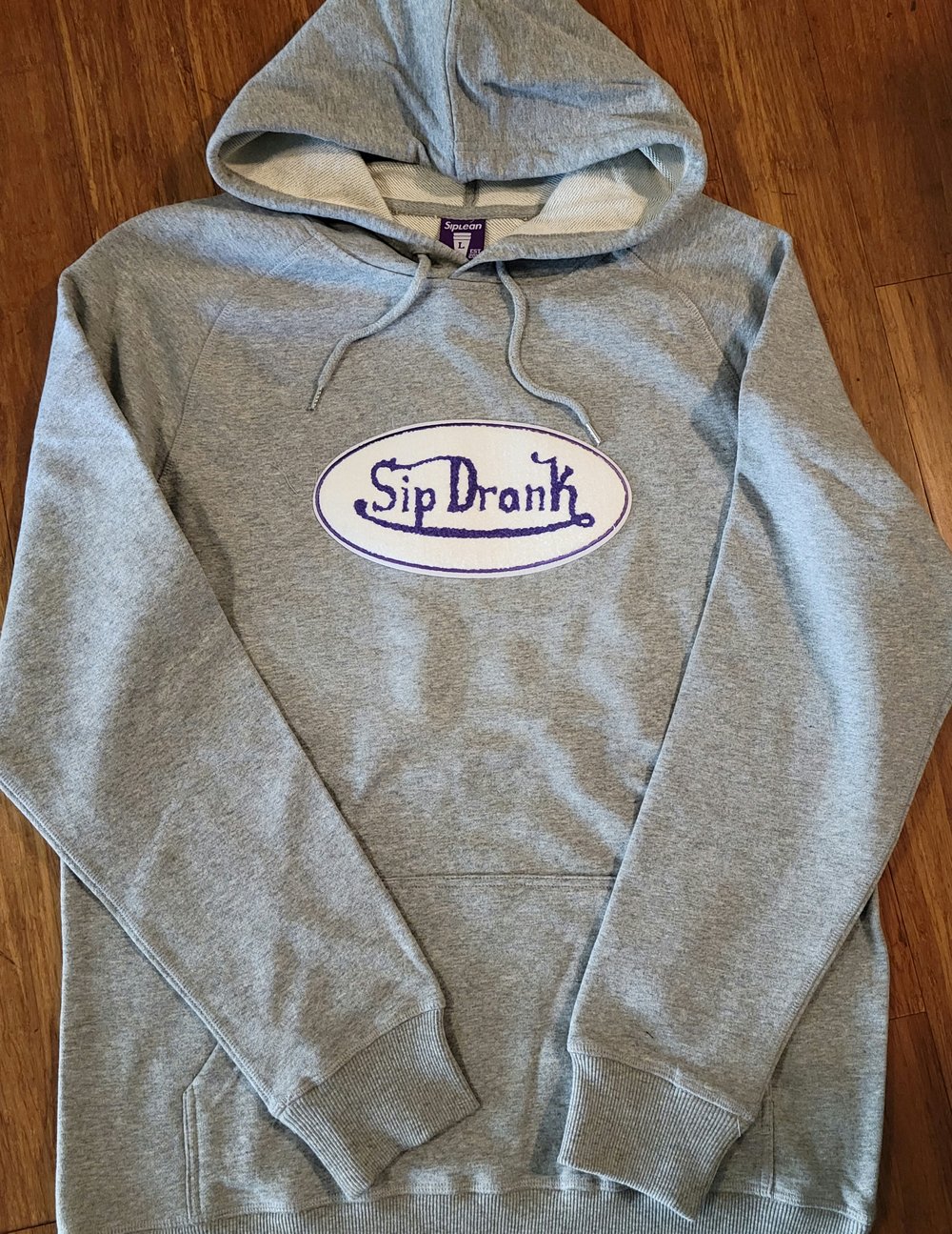 Image of Siplean Chenille "Sip Drank" French Terry Heavyweight Hooded Sweatshirt