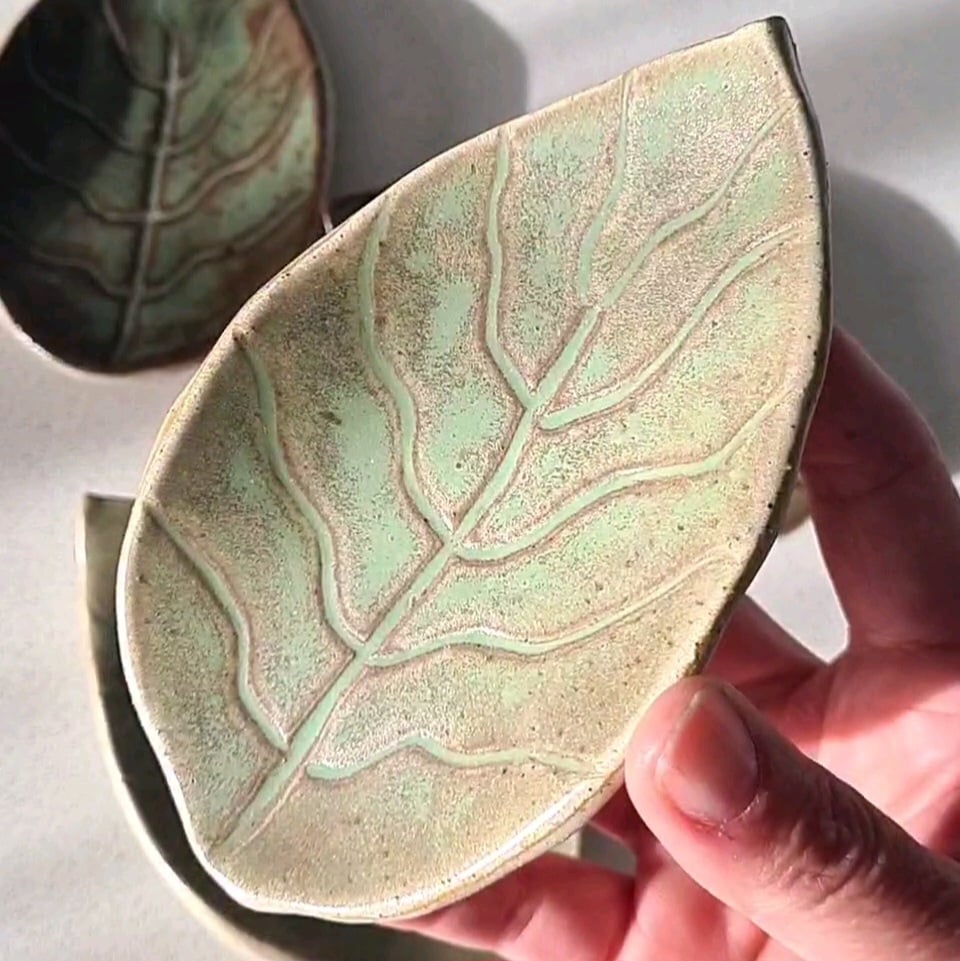 Image of Moss Green - "Be Leaf" dish (small)
