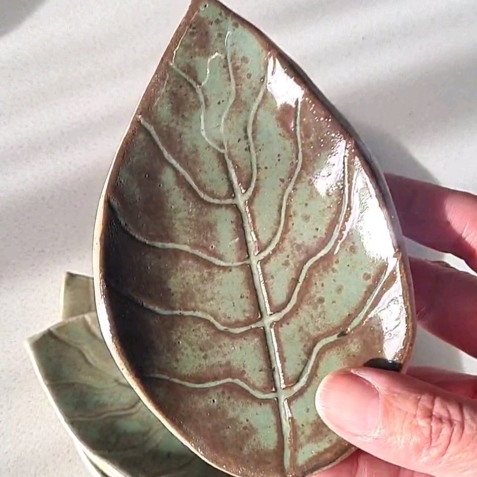 Image of Dark Moss Green - "Be Leaf" dish (small)