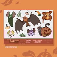 Image 2 of 6.5"x4.5" BATS!! Sticker Sheet