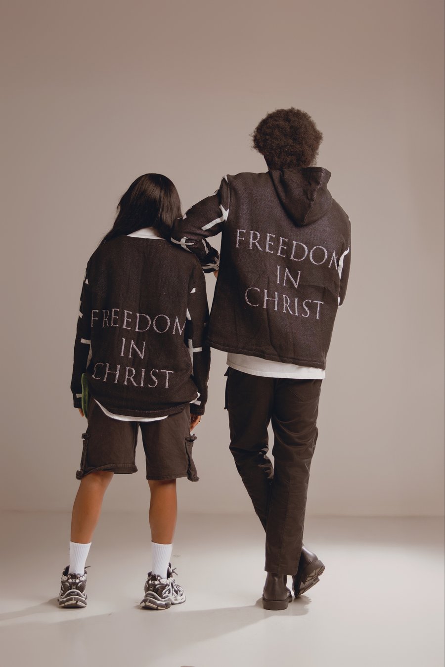 Image of BLACK VINTAGE WOVEN HOODIE