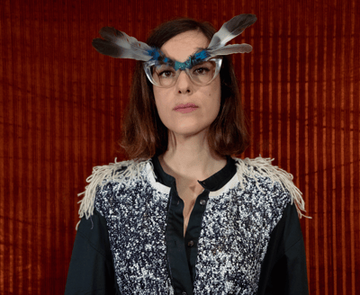 Image of Gafas con cejas de plumas 