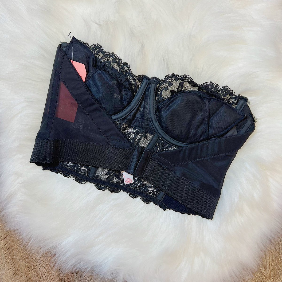 Size 36B/34C - Vintage 1980s Fleur de Lace Smoothie Black Lace