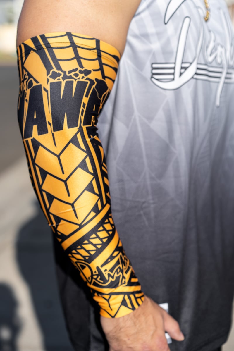 EST Hawaii Black and Gold Athletic Arm Sleeve Delight Brand Clothing