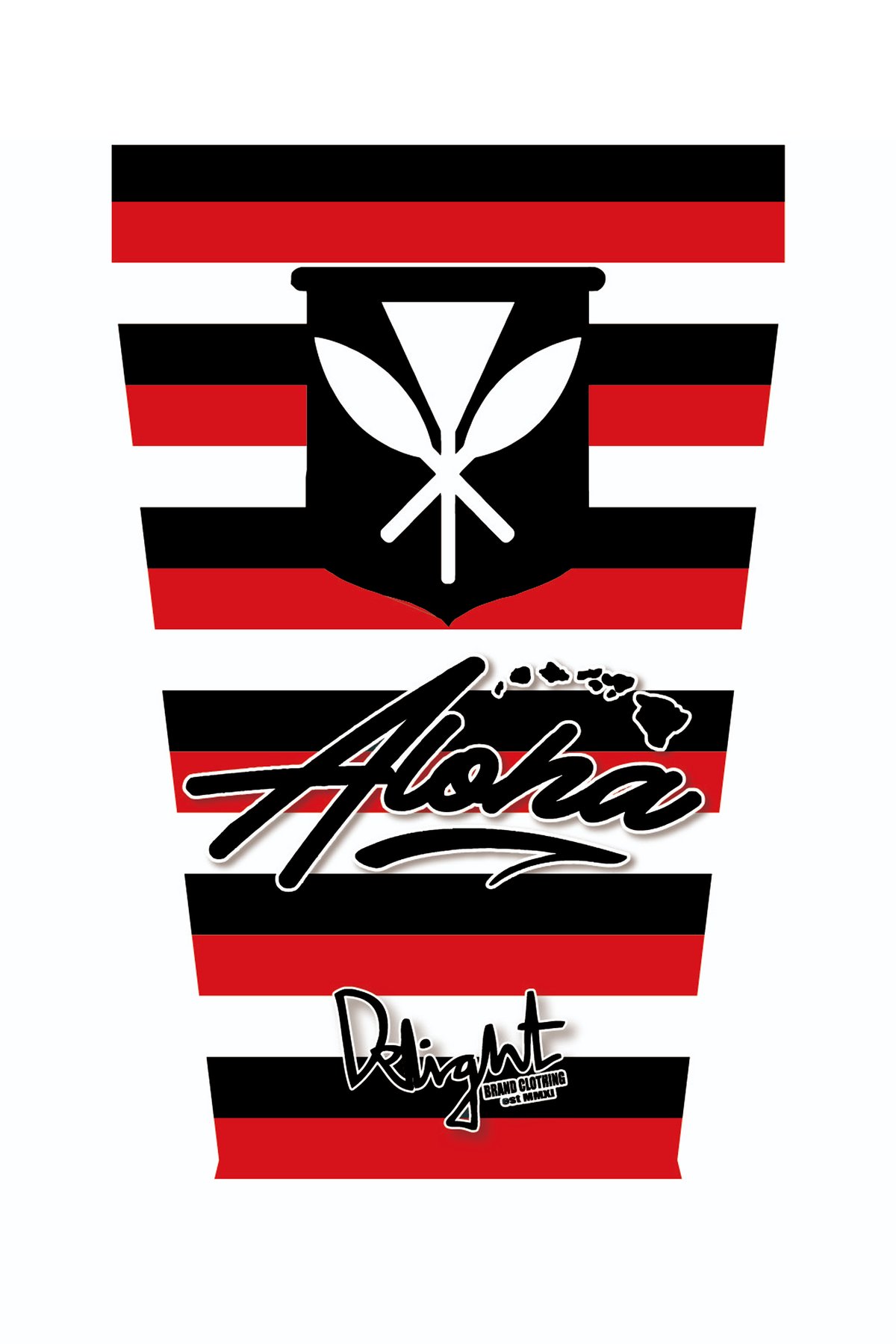 Kanaka Delight Red/White/Black Flag - Athletic Arm Sleeve