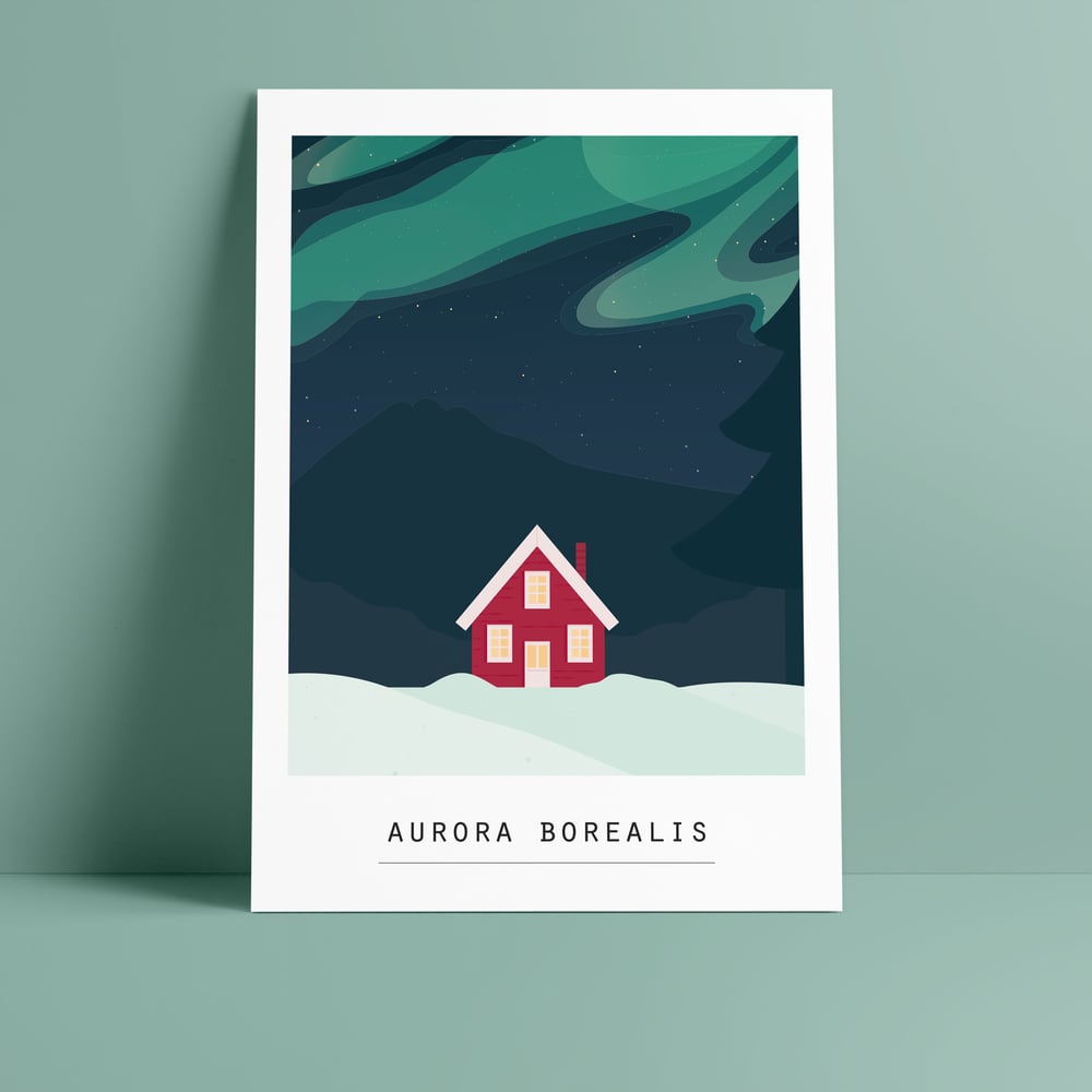 Image of Affiche - AURORA BOREALIS - 30 par 40 cm