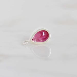 Image of Bo Rai Ruby pear cut silver necklace