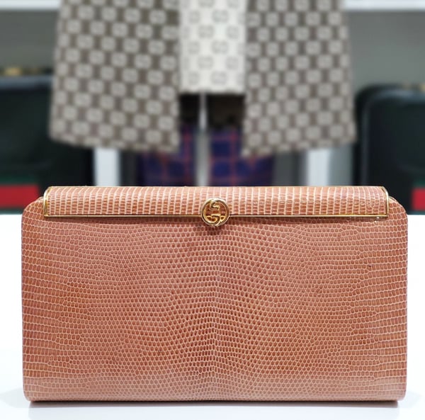 Image of Vtg. Gucci Lizard Clutch