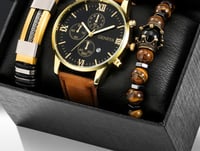 Men's Analog Watch Bracelets Set 