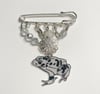 Denim FROG Pin/Brooch