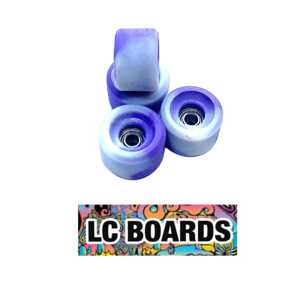 LC BOARDS Urethane Swirl Bowl Wheels White/Purple